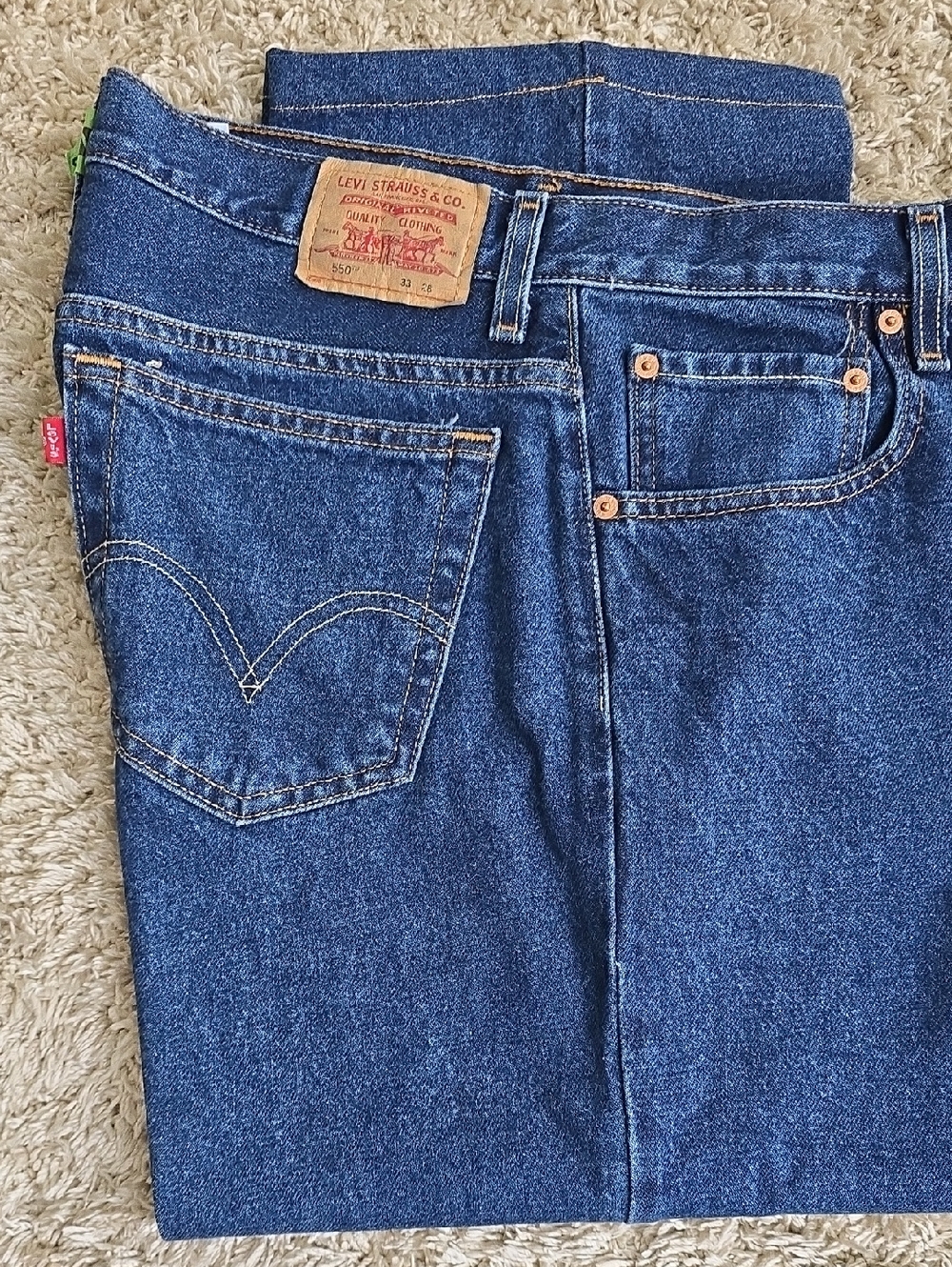 Levi's Men's Dark Blue Denim Relaxed Jeans